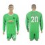 Manchester United #20 S.Romero Green Goalkeeper Long Sleeves Soccer Club Jersey