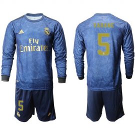 Real Madrid #5 Varane Away Long Sleeves Soccer Club Jersey