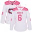 Adidas Montreal Canadiens #6 Shea Weber White/Pink Authentic Fashion Womens Stitched NHL Jersey