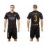 Barcelona #3 Pique Black Soccer Club Jersey