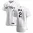 Colorado Rockies #2 Yonathan Daza Mens Nike White Home 2020 Authentic Player MLB Jersey