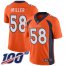 Nike Denver Broncos #58 Von Miller Orange Team Color Mens Stitched NFL 100th Season Vapor Limited Jersey