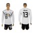 Germany #13 Muller White Home Long Sleeves Soccer Country Jersey