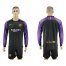 Barcelona Blank Black Goalkeeper Long Sleeves Soccer Club Jersey