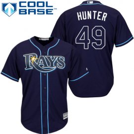 Tampa Bay Rays #49 Tommy Hunter Dark Blue Cool Base Stitched Youth MLB Jersey