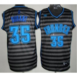 Oklahoma City Thunder 35 Kevin Durant Grey Whith Black Strip Revolution 30 Swingman NBA Jerseys Cheap