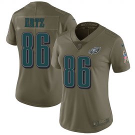 Nike Philadelphia Eagles #86 Zach Ertz Olive Womens Stitched NFL Limited 2017 Salute to Service Jersey