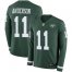 Nike New York Jets #11 Robby Anderson Green Team Color Mens Stitched NFL Limited Therma Long Sleeve Jersey