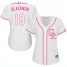 Colorado Rockies #19 Charlie Blackmon White/Pink Fashion Womens Stitched MLB Jersey