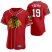 Chicago Blackhawks #19 Jonathan Toews Mens 2020 NHL x MLB Crossover Edition Baseball Jersey Red