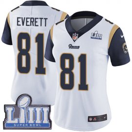 Nike Los Angeles Rams #81 Gerald Everett White Super Bowl LIII Bound Womens Stitched NFL Vapor Untouchable Limited Jersey