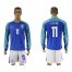 Brazil #11 Oscar Away Long Sleeves Soccer Country Jersey