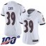 Nike Baltimore Ravens #39 Brandon Carr White Womens Stitched NFL 100th Season Vapor Untouchable Limited Jersey
