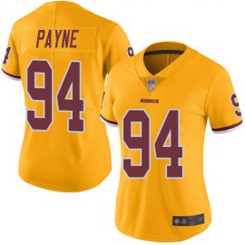 Nike Washington Football Team #94 DaRon Payne Gold Womens Stitched NFL Limited Rush Jersey