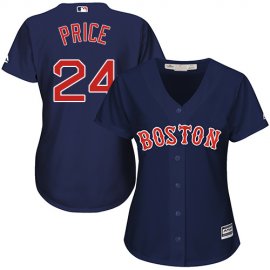 Boston Red Sox #24 David Price Navy Blue Alternate Womens Stitched MLB Jersey