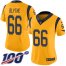 Nike Los Angeles Rams #66 Austin Blythe Gold Womens Stitched NFL Limited Rush 100th Season Jersey