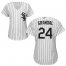Chicago White Sox #24 Yasmani Grandal White(Black Strip) Home Womens Stitched MLB Jersey