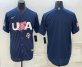 Mens USA Baseball Blank 2023 Navy World Baseball Classic Stitched Jerseys