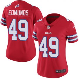 Nike Buffalo Bills #49 Tremaine Edmunds Red Womens Stitched NFL Limited Rush Jersey