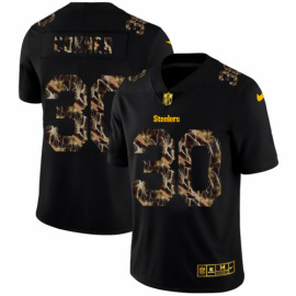 Pittsburgh Steelers #30 James Conner Mens Black Nike Flocked Lightning Vapor Limited NFL Jersey