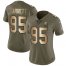 Nike Cleveland Browns #95 Myles Garrett Olive/Gold Womens Stitched NFL Limited 2017 Salute to Service Jersey