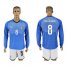 Italy #8 Gagliardini Blue Home Long Sleeves Soccer Country Jersey