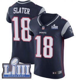 Nike New England Patriots #18 Matt Slater Navy Blue Team Color Super Bowl LIII Bound Mens Stitched NFL Vapor Untouchable Elite Jersey
