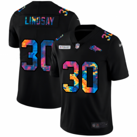 Denver Broncos #30 Phillip Lindsay Mens Nike Multi-Color Black 2020 NFL Crucial Catch Vapor Untouchable Limited Jersey