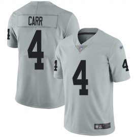Nike Las Vegas Raiders #4 Derek Carr Silver Mens Stitched NFL Limited Inverted Legend Jersey
