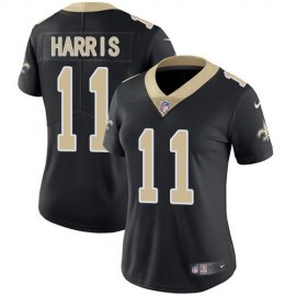 Nike New Orleans Saints #11 Deonte Harris Black Team Color Womens Stitched NFL Vapor Untouchable Limited Jersey