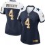 Nike Dallas Cowboys #4 Dak Prescott Navy Blue Thanksgiving Throwback Womens Stitched NFL Elite Gold Jersey