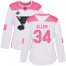 Adidas St. Louis Blues #34 Jake Allen White/Pink Authentic Fashion Stanley Cup Champions Womens Stitched NHL Jersey