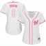 Milwaukee Brewers #8 Ryan Braun White/Pink Fashion Womens Stitched MLB Jersey