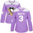 Adidas Pittsburgh Penguins #3 Olli Maatta Purple Authentic Fights Cancer Womens Stitched NHL Jersey