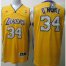 Los Angeles Lakers 34 Shaquille ONeal Yellow Swingman NBA Jersey Cheap