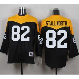 Mitchell And Ness 1967 Pittsburgh Steelers #82 John Stallworth Black/Yelllow Throwback Mens Stitched NFL Jersey