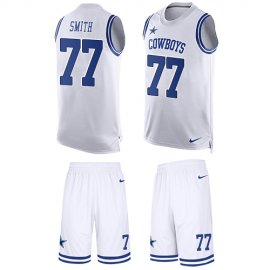 Nike Dallas Cowboys #77 Tyron Smith White Mens Stitched NFL Limited Tank Top Suit Jersey