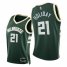 Nike Milwaukee Bucks #21 Jrue Holiday Mens 2021-22 75th Diamond Anniversary NBA Jersey Green Mens