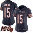 Nike Chicago Bears #15 Eddy Pineiro Navy Blue Team Color Womens Stitched NFL 100th Season Vapor Limited Jersey