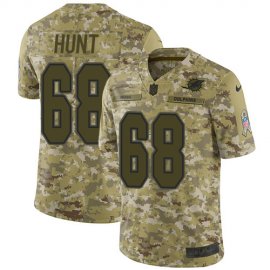 Nike Miami Dolphins #68 Robert Hunt Camo Mens Stitched NFL Limited 2018 Salute To Service Jersey