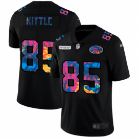 San Francisco 49ers #85 George Kittle Mens Nike Multi-Color Black 2020 NFL Crucial Catch Vapor Untouchable Limited Jersey