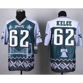 Nike Philadelphia Eagles #62 Jason Kelce Midnight Green Mens Stitched NFL Elite Noble Fashion Jersey