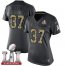 Nike Atlanta Falcons #37 Ricardo Allen Black Super Bowl LI 51 Womens Stitched NFL Limited 2016 Salute to Service Jersey