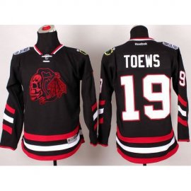 Chicago Blackhawks #19 Jonathan Toews Black(Red Skull) 2014 Stadium Series Stitched Youth NHL Jersey