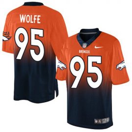 Nike Denver Broncos #95 Derek Wolfe Orange/Navy Blue Mens Stitched NFL Elite Fadeaway Fashion Jersey