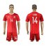 Danmark #14 Schone Red Home Soccer Country Jersey