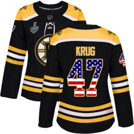 Adidas Boston Bruins #47 Torey Krug Black Home Authentic USA Flag Stanley Cup Final Bound Womens Stitched NHL Jersey