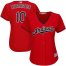 Cleveland Indians #10 Edwin Encarnacion Red Womens Stitched MLB Jersey