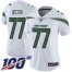 Nike New York Jets #77 Mekhi Becton White Womens Stitched NFL 100th Season Vapor Untouchable Limited Jersey