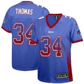 Nike Buffalo Bills #34 Thurman Thomas Royal Blue Team Color Womens Stitched NFL Elite Drift Fashion Jersey